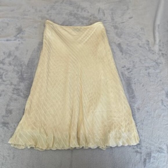 Lauren Ralph Lauren Women's 100% Silk Beaded Lined Ivory Skirt 10 NWT - Picture 12 of 15